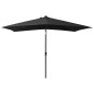 Sonnenschirm mit LEDs und Stahl-Mast Schwarz 2x3 m Sonnenschirm mit LEDs und Stahl-Mast Schwarz 2x3 m