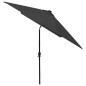 Sonnenschirm mit LEDs und Stahl-Mast Schwarz 2x3 m Sonnenschirm mit LEDs und Stahl-Mast Schwarz 2x3 m