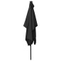 Sonnenschirm mit LEDs und Stahl-Mast Schwarz 2x3 m Sonnenschirm mit LEDs und Stahl-Mast Schwarz 2x3 m