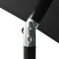 Sonnenschirm mit LEDs und Stahl-Mast Schwarz 2x3 m Sonnenschirm mit LEDs und Stahl-Mast Schwarz 2x3 m