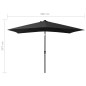 Sonnenschirm mit LEDs und Stahl-Mast Schwarz 2x3 m Sonnenschirm mit LEDs und Stahl-Mast Schwarz 2x3 m