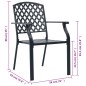 Gartenstühle 4 Stk. Mesh-Design Stahl Schwarz Gartenstühle 4 Stk. Mesh-Design Stahl Schwarz