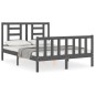 Massivholzbett mit Kopfteil Grau 140x190 cm Massivholzbett mit Kopfteil Grau 140x190 cm
