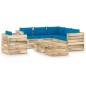 vidaXL 8-tlg. Garten-Lounge-Set mit Kissen Grün Imprägniertes Holz vidaXL 8-tlg. Garten-Lounge-Set mit Kissen Grün Imprägniertes Holz