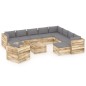 12-tlg. Garten-Lounge-Set mit Kissen Grün Imprägniertes Holz 12-tlg. Garten-Lounge-Set mit Kissen Grün Imprägniertes Holz