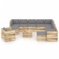 12-tlg. Garten-Lounge-Set mit Kissen Grün Imprägniertes Holz 12-tlg. Garten-Lounge-Set mit Kissen Grün Imprägniertes Holz