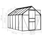 Gewächshaus Anthrazit Aluminium 5,89 m² Gewächshaus Anthrazit Aluminium 5,89 m²