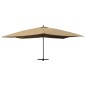 Ampelschirm mit Holzmast 400x300 cm Taupe