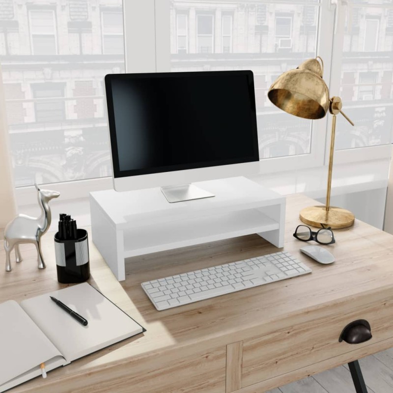 vidaXL Monitorständer Weiß 42x24x13 cm Holzwerkstoff vidaXL Monitorständer Weiß 42x24x13 cm Holzwerkstoff