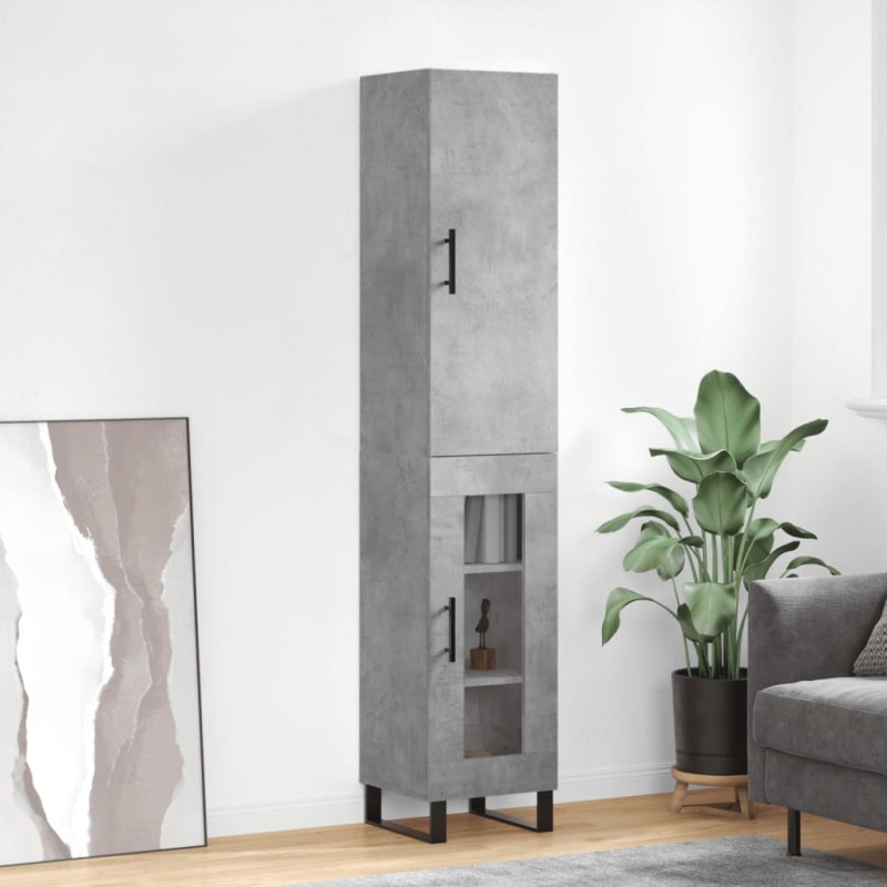 Highboard Betongrau 34,5x34x180 cm Holzwerkstoff Highboard Betongrau 34,5x34x180 cm Holzwerkstoff