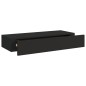 Wand-Schubladenregal Schwarz 60x23,5x10 cm MDF Wand-Schubladenregal Schwarz 60x23,5x10 cm MDF