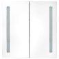 LED-Spiegelschrank fürs Bad Glänzend Weiß 62x14x60 cm LED-Spiegelschrank fürs Bad Glänzend Weiß 62x14x60 cm
