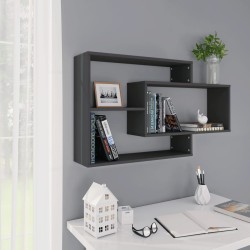 vidaXL Wandregale Grau 104x20x58,5 cm Holzwerkstoff
