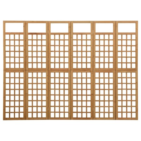 6-tlg. Paravent/Spalier Massivholz Tanne 242,5x180 cm