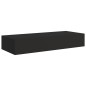 vidaXL Wandregale mit Schubladen 2 Stk. Schwarz 60x23,5x10 cm MDF vidaXL Wandregale mit Schubladen 2 Stk. Schwarz 60x23,5x10 cm MDF