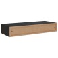 vidaXL Wandregale mit Schubladen 2 Stk. Schwarz 60x23,5x10 cm MDF vidaXL Wandregale mit Schubladen 2 Stk. Schwarz 60x23,5x10 cm MDF