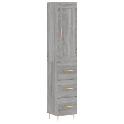 Highboard Grau Sonoma 34,5x34x180 cm Holzwerkstoff