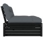 Mittelsofa Schwarz 120x80 cm Massivholz Kiefer Mittelsofa Schwarz 120x80 cm Massivholz Kiefer