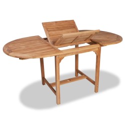 vidaXL Garten-Ausziehtisch (110-160)x80x75 cm Massivholz Teak