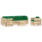 7-tlg. Garten-Lounge-Set mit Kissen Grün Imprägniertes Holz 7-tlg. Garten-Lounge-Set mit Kissen Grün Imprägniertes Holz