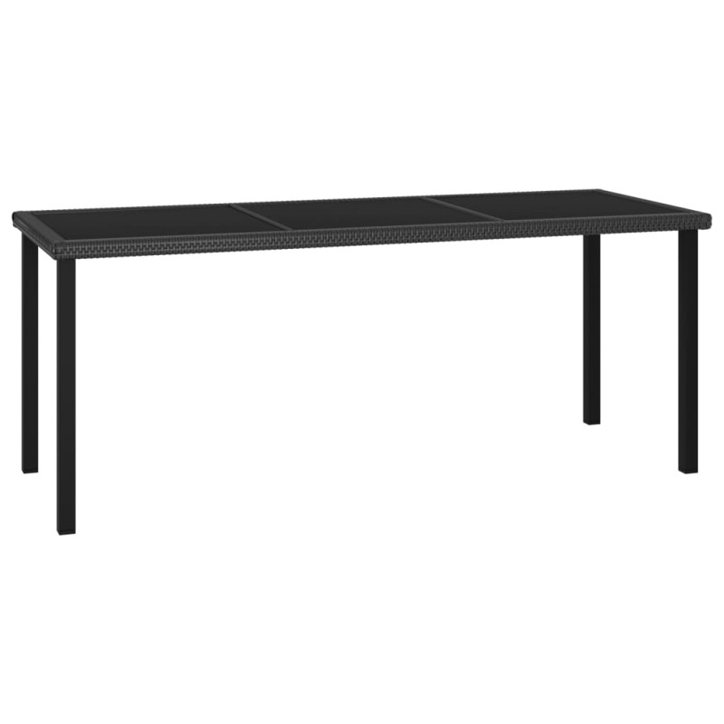 vidaXL Garten-Esstisch Schwarz 180x70x73 cm Poly Rattan vidaXL Garten-Esstisch Schwarz 180x70x73 cm Poly Rattan