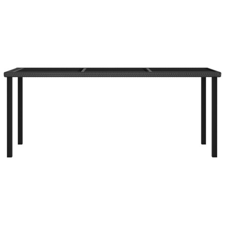 vidaXL Garten-Esstisch Schwarz 180x70x73 cm Poly Rattan
