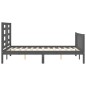 Massivholzbett mit Kopfteil Grau 140x190 cm Massivholzbett mit Kopfteil Grau 140x190 cm