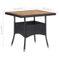 Garten-Esstisch Schwarz Poly Rattan und Massivholz Akazie Garten-Esstisch Schwarz Poly Rattan und Massivholz Akazie
