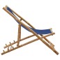 vidaXL Liegestuhl Bambus und Canvas Marineblau vidaXL Liegestuhl Bambus und Canvas Marineblau