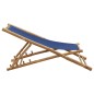 vidaXL Liegestuhl Bambus und Canvas Marineblau vidaXL Liegestuhl Bambus und Canvas Marineblau