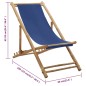 vidaXL Liegestuhl Bambus und Canvas Marineblau vidaXL Liegestuhl Bambus und Canvas Marineblau