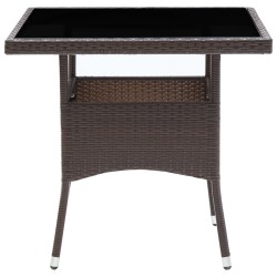 Garten-Esstisch Braun Poly Rattan