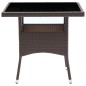 Garten-Esstisch Braun Poly Rattan Garten-Esstisch Braun Poly Rattan