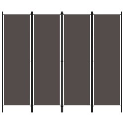 4-tlg. Raumteiler Anthrazit 200x180 cm