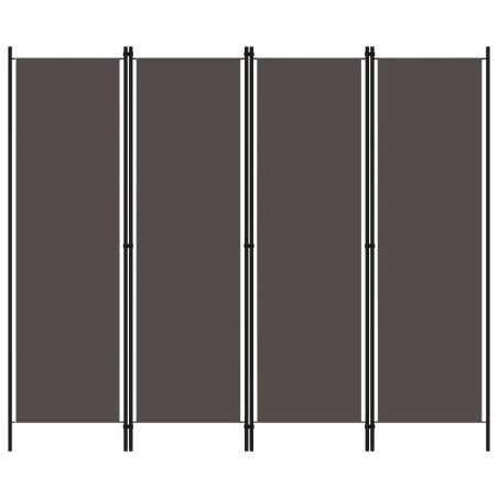 4-tlg. Raumteiler Anthrazit 200x180 cm