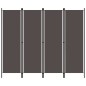 4-tlg. Raumteiler Anthrazit 200x180 cm 4-tlg. Raumteiler Anthrazit 200x180 cm