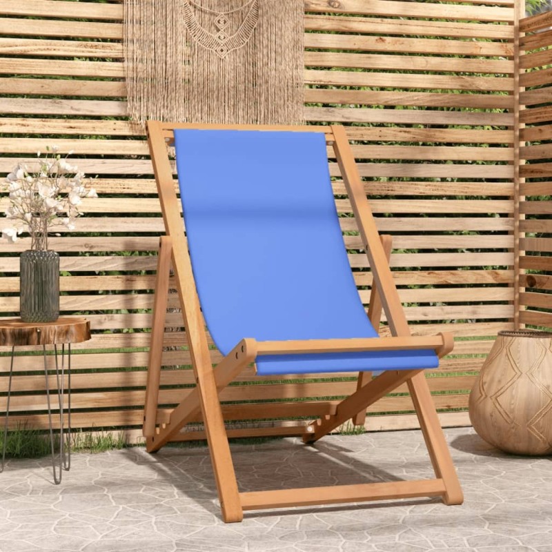 vidaXL Liegestuhl Teak 56x105x96 cm Blau vidaXL Liegestuhl Teak 56x105x96 cm Blau