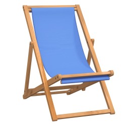 vidaXL Liegestuhl Teak 56x105x96 cm Blau