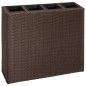 Garten-Hochbeet mit 4 Töpfen Poly Rattan Braun Garten-Hochbeet mit 4 Töpfen Poly Rattan Braun