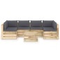 7-tlg. Garten-Lounge-Set mit Kissen Grün Imprägniertes Holz 7-tlg. Garten-Lounge-Set mit Kissen Grün Imprägniertes Holz