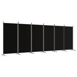 vidaXL 6-tlg. Paravent Schwarz 520x180 cm Stoff