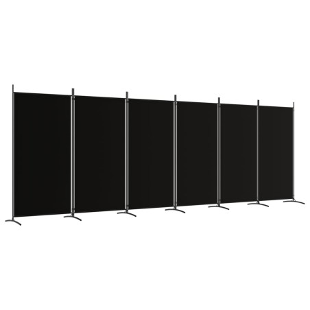 vidaXL 6-tlg. Paravent Schwarz 520x180 cm Stoff