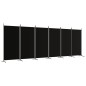 vidaXL 6-tlg. Paravent Schwarz 520x180 cm Stoff vidaXL 6-tlg. Paravent Schwarz 520x180 cm Stoff