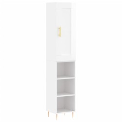 Highboard Hochglanz-Weiß 34,5x34x180 cm Holzwerkstoff