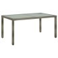 Gartentisch 150x90x75 cm Hartglas und Poly Rattan Grau Gartentisch 150x90x75 cm Hartglas und Poly Rattan Grau