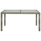 Gartentisch 150x90x75 cm Hartglas und Poly Rattan Grau Gartentisch 150x90x75 cm Hartglas und Poly Rattan Grau
