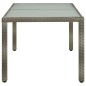 Gartentisch 150x90x75 cm Hartglas und Poly Rattan Grau Gartentisch 150x90x75 cm Hartglas und Poly Rattan Grau