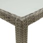 Gartentisch 150x90x75 cm Hartglas und Poly Rattan Grau Gartentisch 150x90x75 cm Hartglas und Poly Rattan Grau