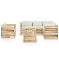 8-tlg. Garten-Lounge-Set mit Kissen Grün Imprägniertes Holz 8-tlg. Garten-Lounge-Set mit Kissen Grün Imprägniertes Holz