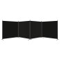 4-tlg. Paravent Schwarz 698x180 cm Stoff 4-tlg. Paravent Schwarz 698x180 cm Stoff